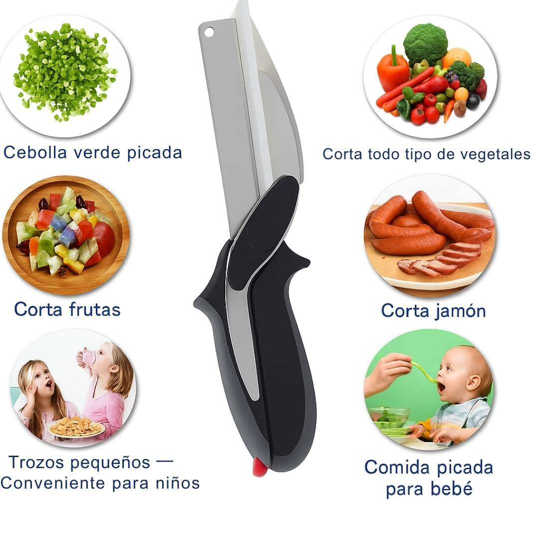 Clever Cutter™ Cuchillo-Tijera 2 en 1 – Corte rápido y preciso 🔪