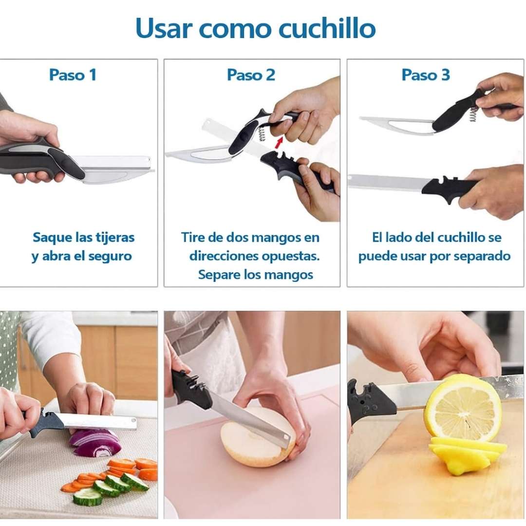 Clever Cutter™ Cuchillo-Tijera 2 en 1 – Corte rápido y preciso 🔪