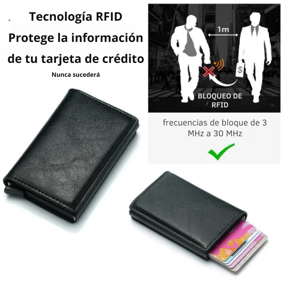 Billetera Tarjetero Automática RFID en Fibra de Carbono – Seguridad y Estilo en tu Bolsillo 🔒