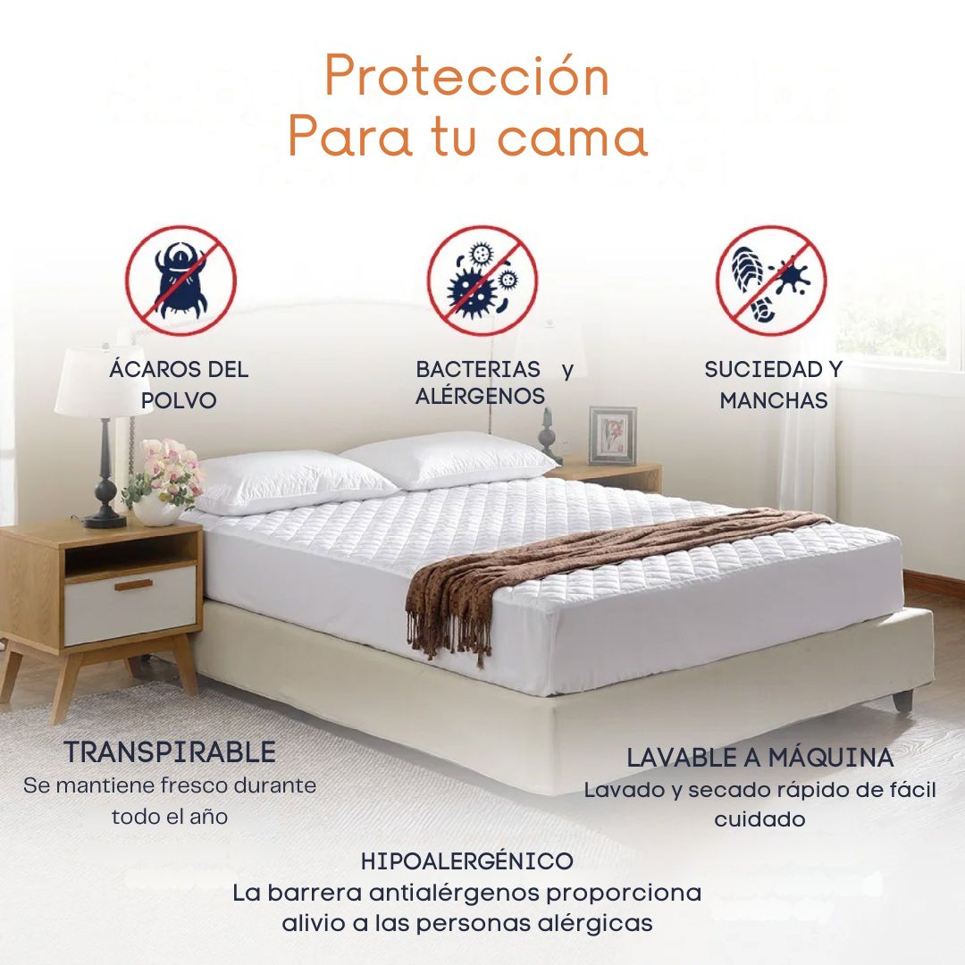Protector de Colchón Premium Antifluido  – Descansa limpio, seguro y sin manchas 💤