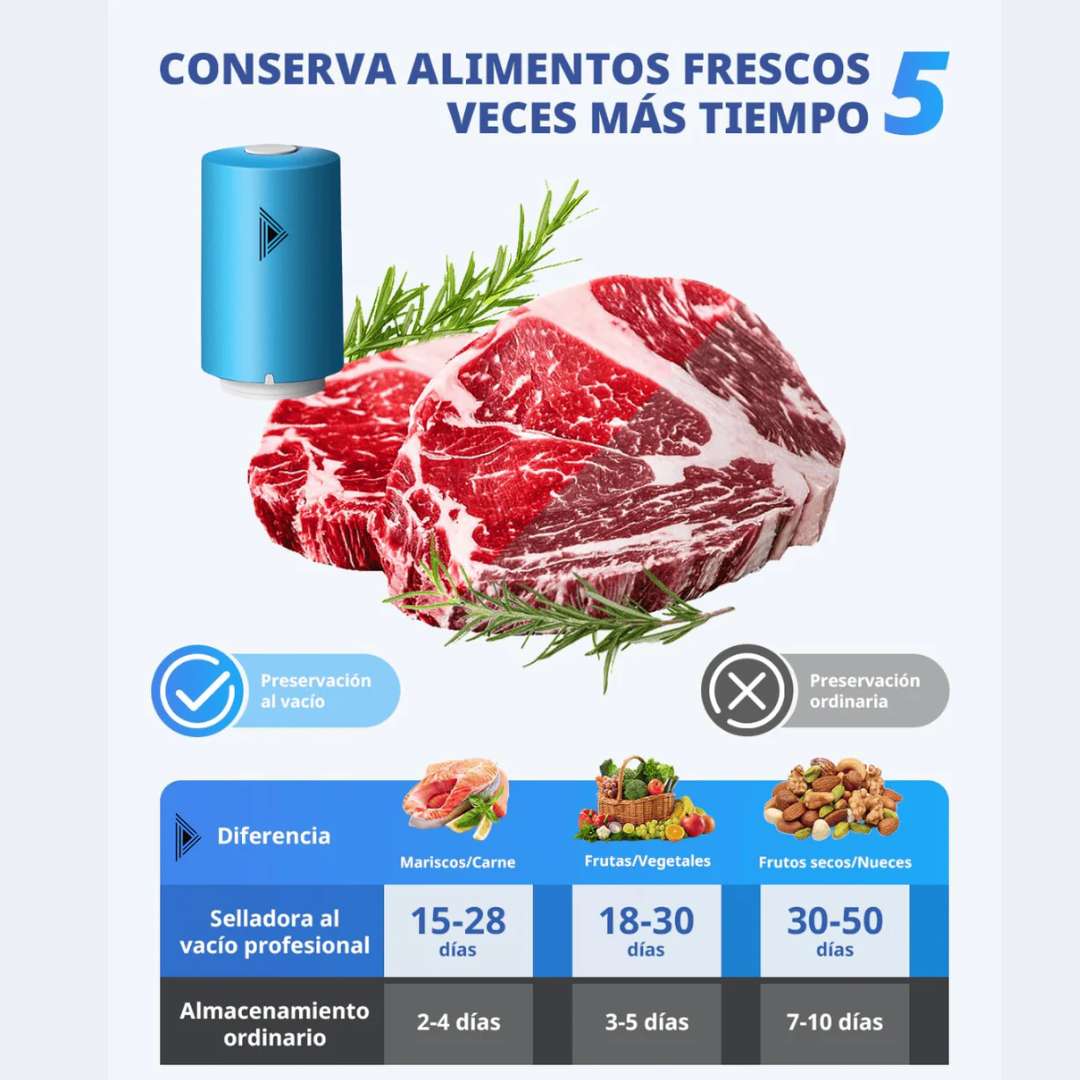 Selladora al Vacío Portátil™ – Frescura que se Siente en Cada Bocado  🥬🥑