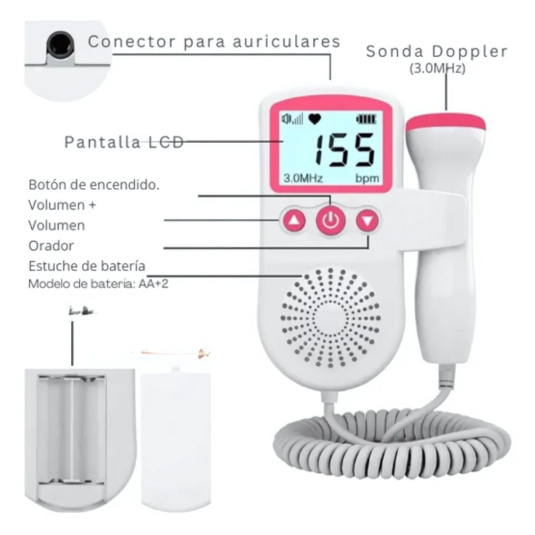 Doppler Fetal™ + Gel – Escucha el latido de tu bebé desde casa 💗