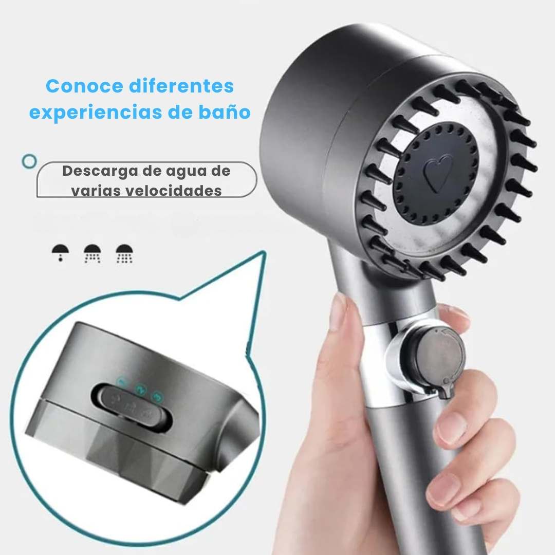Ducha de Masaje Multifuncional™ – 3 Modos + Filtro Purificador 🚿