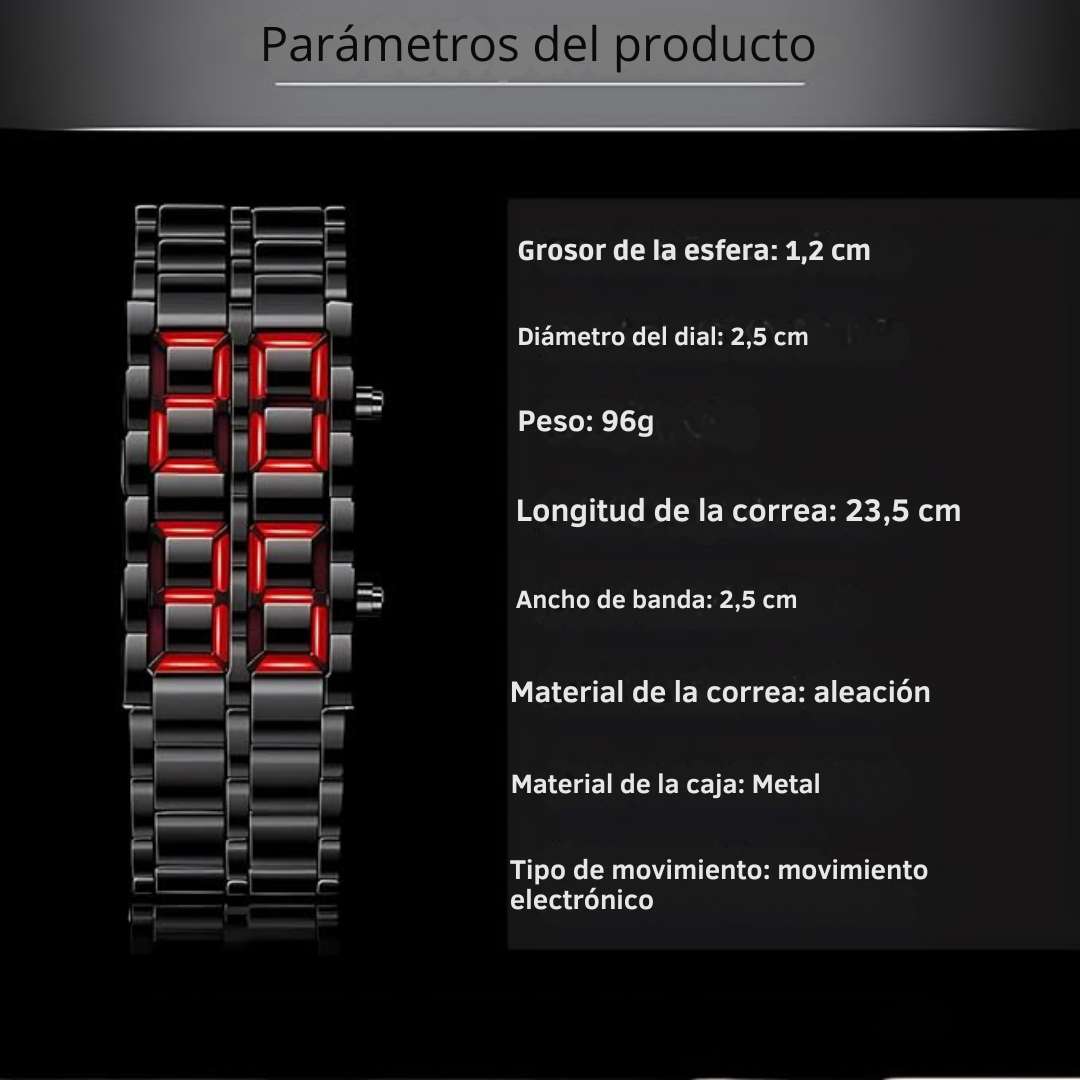 Reloj Pulsera LED Lava™ – Estilo, hora y actitud en tu muñeca 🔥