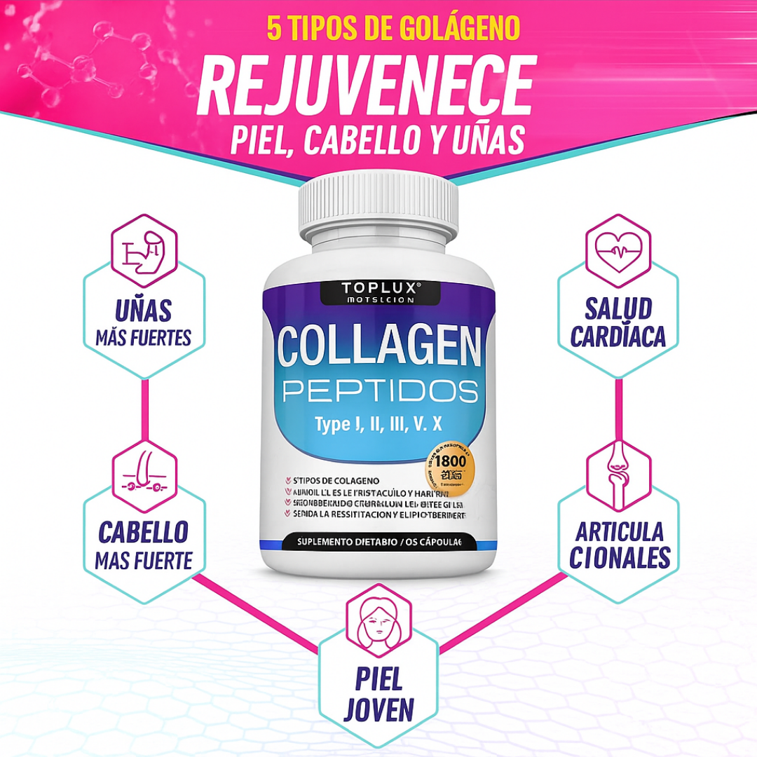 Toplux™ Collagen Peptides 1800 mg – Juventud y fortaleza desde adentro 💎