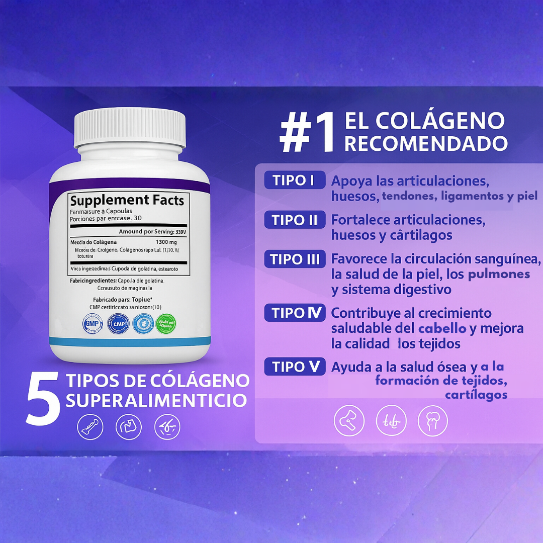 Toplux™ Collagen Peptides 1800 mg – Juventud y fortaleza desde adentro 💎