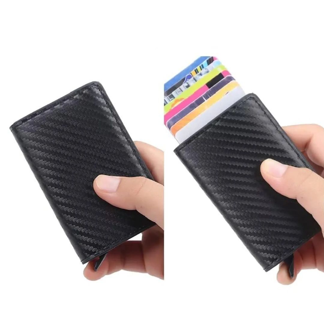 Billetera Tarjetero Automática RFID en Fibra de Carbono – Seguridad y Estilo en tu Bolsillo 🔒