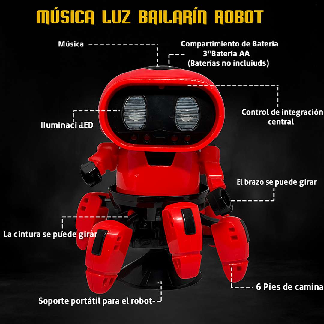 RoboBaila360™ – 6 Patas con Luces, Sonido y Giro 360° 🤖