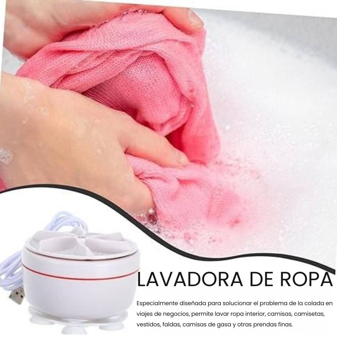 Mini Lavadora Ultrasónica Portátil™ – Lava sin esfuerzo, en cualquier lugar 🌀