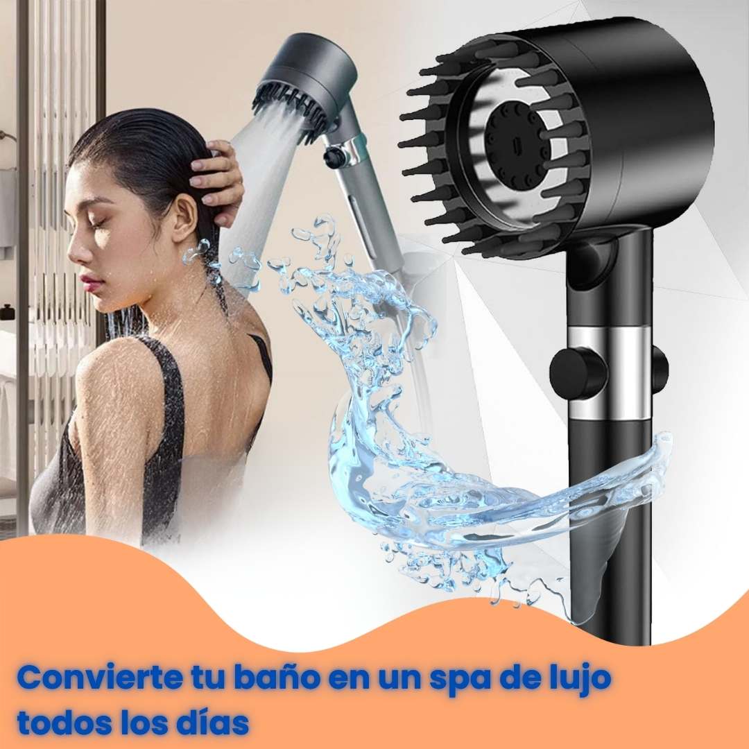 Ducha de Masaje Multifuncional™ – 3 Modos + Filtro Purificador 🚿