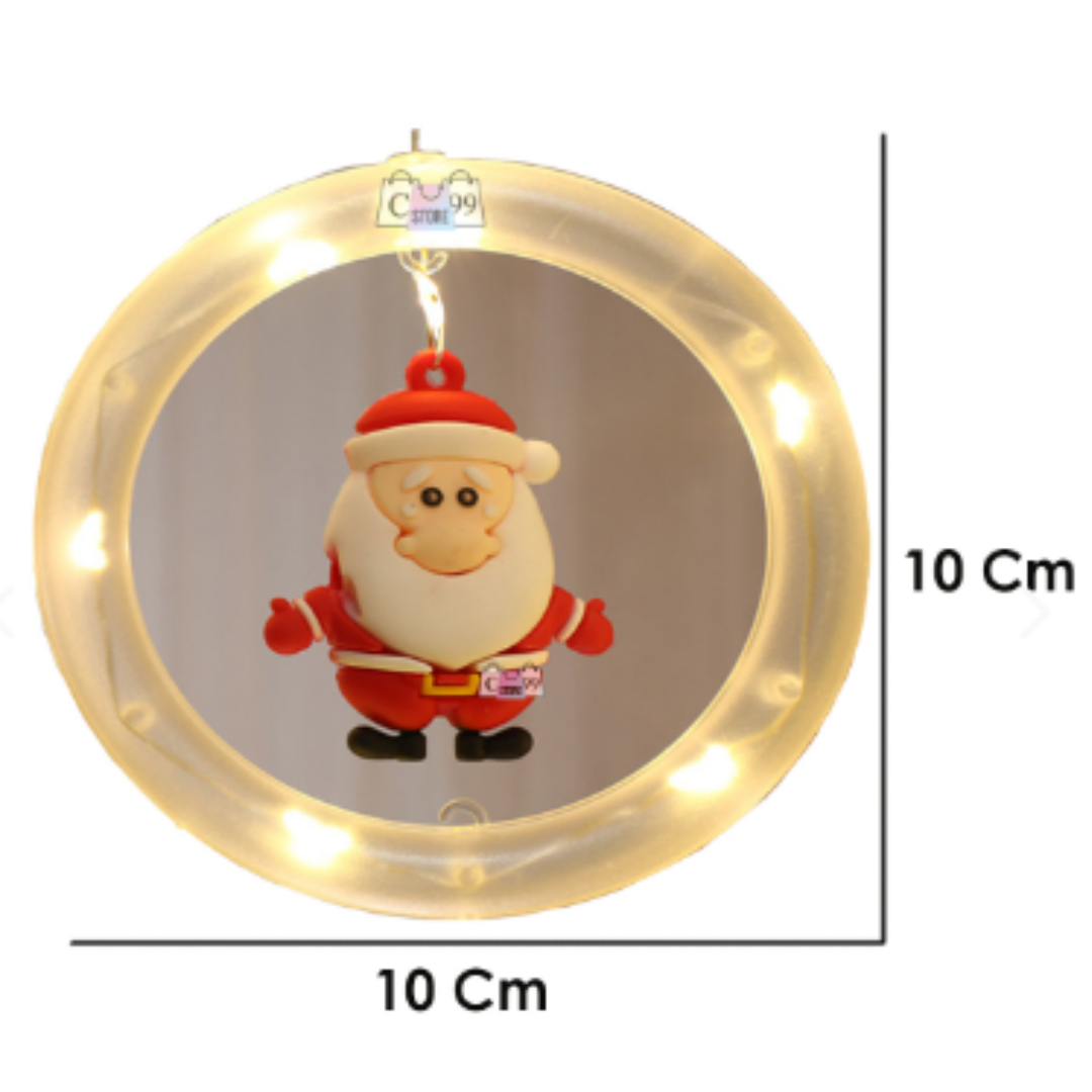 DecoLight™ Navidad LED – Muñeco colgante con aro luminoso 🎅