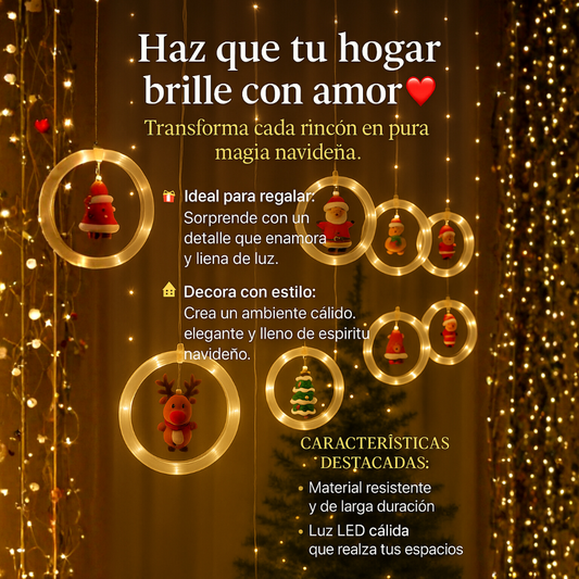 DecoLight™ Navidad LED – Muñeco colgante con aro luminoso 🎅