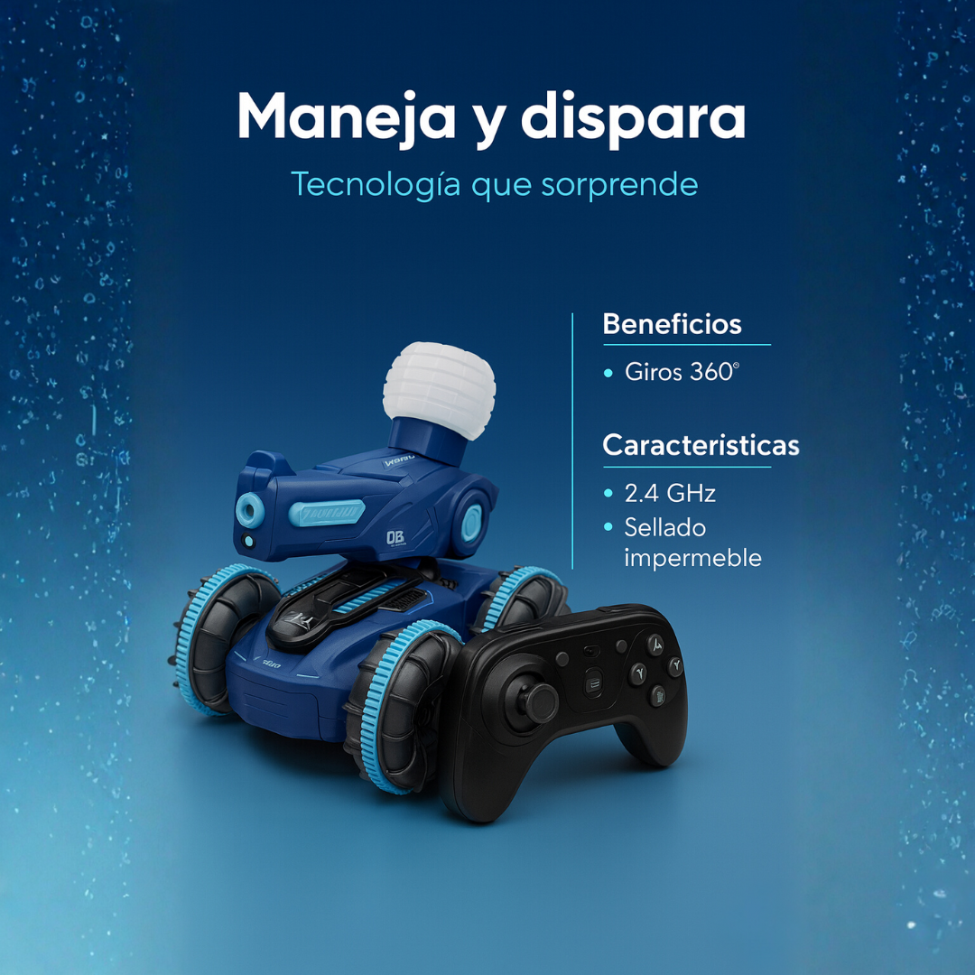 Tanque Anfibio AquaShock™ 4x4 – 2 Baterías 🔥