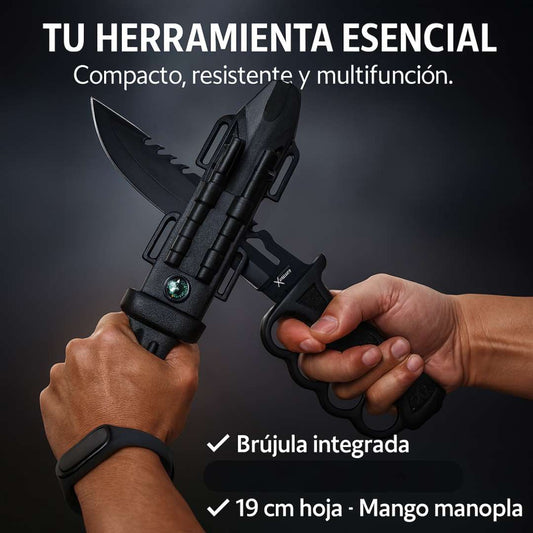 Cuchillo Táctico 10-en-1 Survival™ – Acero Inoxidable 🗡️