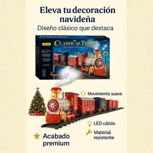 TrenNavidad™ Clásico con Humo – Magia en tu hogar 🎄